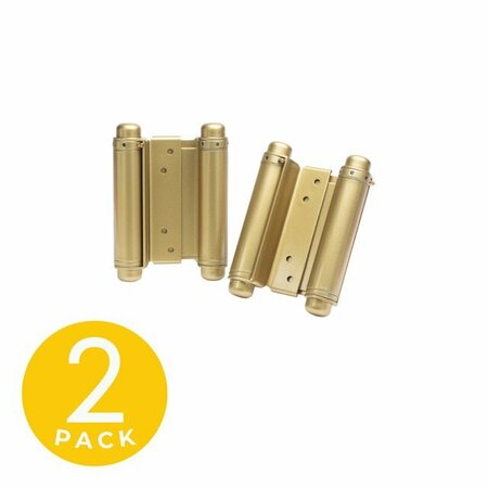 TRANS ATLANTIC CO. 5 in. Double Acting Spring Hinge in Bright Brass (Set of 2) DH-TAN5005-US3